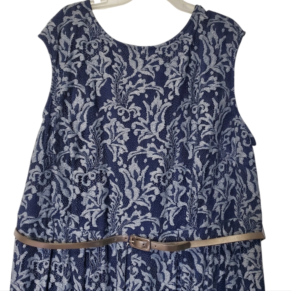 NWT Sabrina Blue Women's Dress Sleeveless Lace Size 26W - Picture 6 of 15